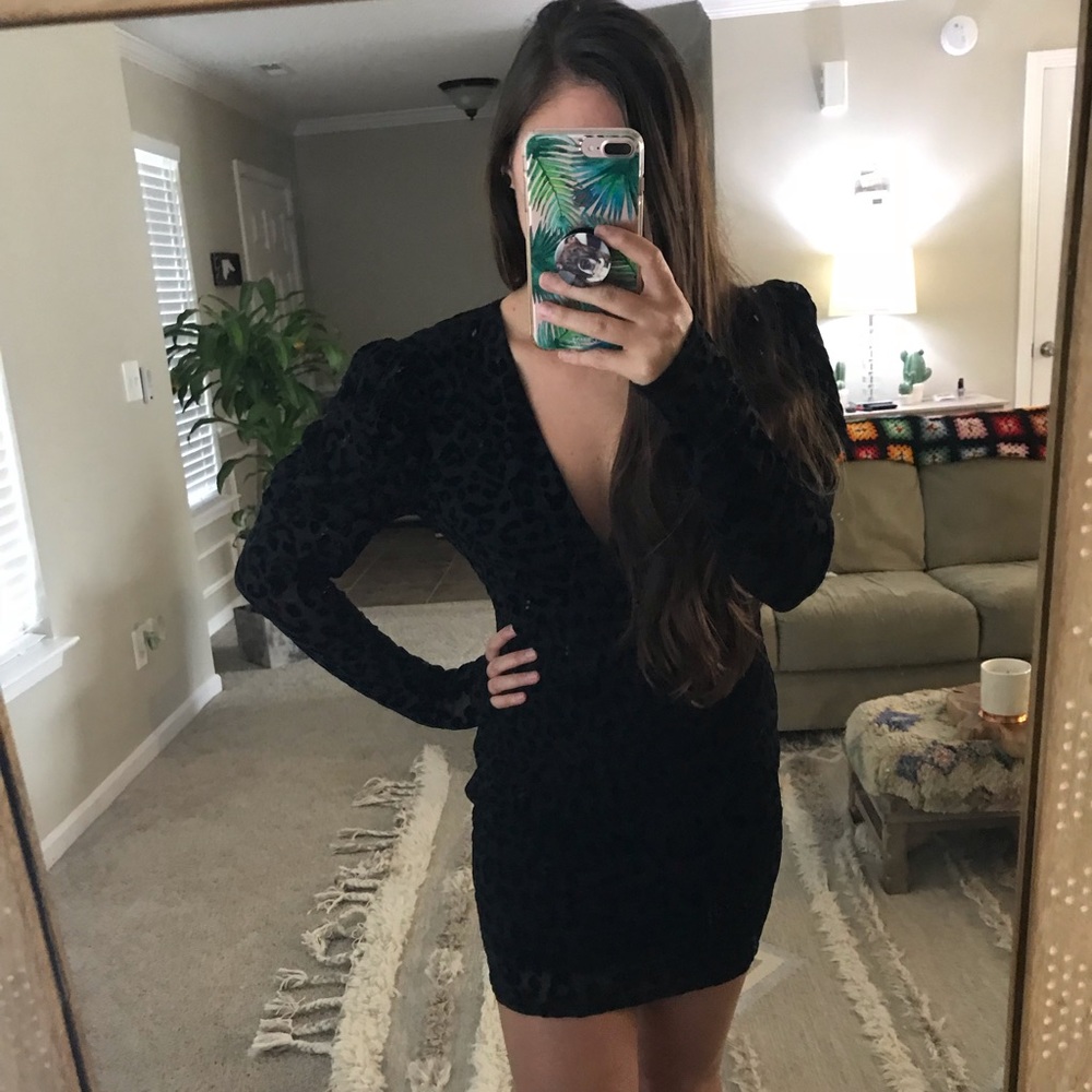 Leopard velvet mini dress - Picture 3 of 4